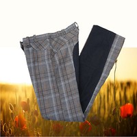 Reithose HKM, grau-braun-Karo,Vollbesatz Johpurreithose, Größe 38