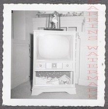 Vintage Photo Tv Television Set w/ Light Up? Christmas Nativity Scene 699806