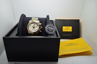 BREITLING CHRONOMAT AUTOMATIC 18CT GOLD/STEEL WATCH MOP DIAMOND DIAL CB014012
