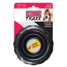 KONG Extreme TRAXX Rubber Tire Shaped Chew + Treat Dog Toy Medium/Large (KT11)