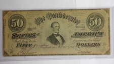 Confederate States Of America $50 Bill