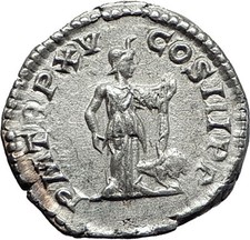 SEPTIMIUS SEVERUS 207AD Silver Authentic Ancient Roman Coin Africa LION i59024