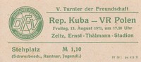 Kuba - Polen 0:1 | 13.08.1971 in Zeitz | Junioren | 5. Turnier der Freundschaft