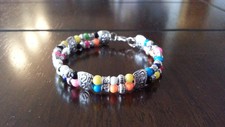 Tibet silver multicolor jade turquoise bead clasp bracelet
