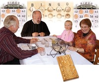 BINGO SPIEL XXL HOCHWERTIGES SPIELBRETT AUS HOLZ TROMMEL AUS METALL NEU