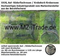XXXL 115x65cm Aalreuse Köderfischreuse Krebsreuse Reuse Köderfisch Krebskorb Aal