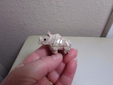 Rhino, Hand carved Stone from the Andes Rich Colored Rhinoceros Miniature Unique