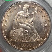 1860-O Seated Liberty Dollar, Original Uncirculated Pcgs Ms-62, Old Holder