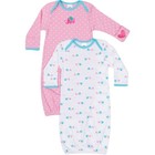 Gerber 0-6mos. Baby Girl Elephants 2 Lap Shoulder Gowns Pink, Blue and White