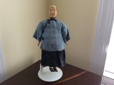 11" Antique Door Of Hope Mission Hand Carved Wood Old lady Doll Ca.1900's.