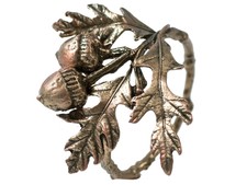 Acorn & Oak Napkin Rings by Michael Michaud - Silver Seasons