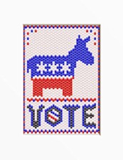 Vote Democrat~Pony Bead Banner Pattern Only