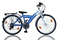 Delta Kinderfahrrad 24 Zoll Fahrrad 18 Gang Shimano Cityfahrrad STVO-Blau 130
