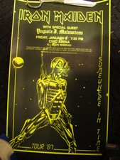 Original 1987 Iron Maiden Yngwie J.Malmsteen "Somewhere In Time '87 Tour" Poster