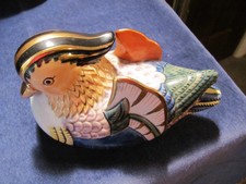 Andrea by Sadek Japan Porcelain Wood Duck Bird Figurine Gold Trim, 6348, estate