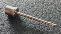 Ballnadel für Luftpumpen mit Autoventil-Adapter f. Fußbälle u.a. (Hohlnadel) oP