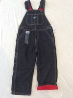 Oshkosh Overalls 3T Nwt Fleece Lined Dark Blue Jean Denim Train Warm Winter New