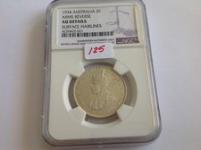 1934 Australia 2S Arms Reverse Ngc Au Details Surface Hairlines