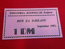 Local Note Bosnia - Garment Industry Prnjavor - 1 Deutsch Mark Dm 1993 - Stamp !