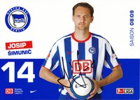 Josip Simunic   Hertha BSC Berlin   2008/2009   Autogrammkarte - 203461