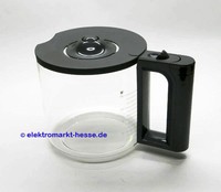 Siemens Glaskanne grau, Soft-Grip+Deckel passend für Kaffautomat TC80103,TC86303