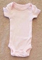 CARTER'S PREEMIE LIGHT PINK & WHITE STRIPED BODYSUIT ADORABLE