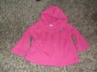 Infant Girl's Size 3 Month Dark Pink Hooded Long Sleeve Jacket With Bow G.U.C.