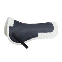 Sattelpad mit Synthetik Fell Sattelkissen anthrazit, weiß gefüttert