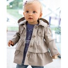 Baby Toddler Outerwear Jacket Windbreaker Trench Coat Ruffle Hooded Kid Parka