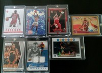 Michael Jordan, LeBron James, Stephen Curry trading cards 