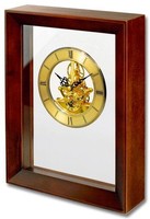 Holz "Skelettuhr" Tischuhr Uhr Kaminuhr Echtholz Retro Design Quarz NEU