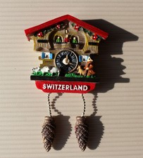TOURIST SOUVENIR  3D Resin Cuckoo Clock FRIDGE MAGNET -- Switzerland