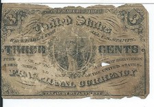 3rd Issue 3 Cents United States Fractional Obsolete Currency Fr1226
