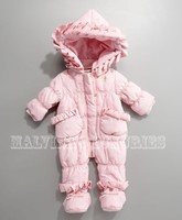 PRE-OWNED BABY JUICY COUTURE HOODED SNOWSUIT LIGHT PINK 0-3 MONTHS