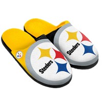 Paar Pittsburgh Steelers Großes Logo Hausschuhe Neu - Split Farbe Hausschuhe