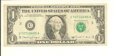 1988A $1 Web Note C 7271 6685 A . Front Plate-4, Back-2