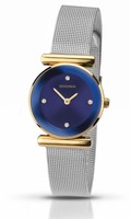 Sekonda 2291 Ladies Stone Set Watch Blue Dial Silver Tone Mesh Bracelet