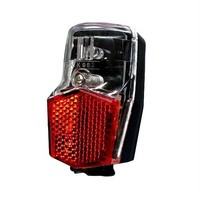 Kleines Fahrrad LED Rücklicht mit Standlicht, Nabendynamo, Schutzblech Montage