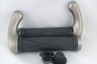 Propalm Lenkergriffe Bar Ends silber Fahrradgriffe schraubbar 130mm Fahrrad 