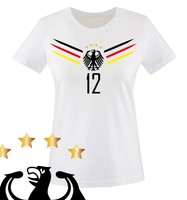 Comedy Shirts - DEUTSCHLAND WM 2014 - Damen T-Shirt - Versch. Größen u. Farben