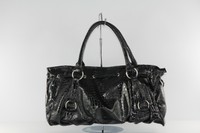 Trend Handtasche, Tasche, Shopper aus hochwertigen Lack- Kunstleder Schwarz