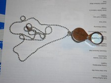 Folding Magnifier Glass-30x21Mm-with - 30 inch -ball-chain- #1