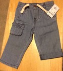 NEW WITH TAGS Baby B'Gosh Jean Pants With Roll Up and Button Cuffs 9 Month Size