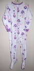 girls size 5T WHITE PURPLE BLANKET SLEEPER pajamas 1 pc girls on SKATES warm WOW