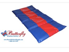 Daycare Mat, Nap Mat, Childcare Mat Preschool Mat 2" thick Blue/Red stripe