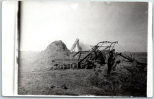 Vintage RPPC Real Photo Postcard Farming Scene Farmers Threshing c1910s Unused