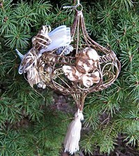 Victorian Style Basket with Gold Angel Handmade Christmas Tree Ornament  New