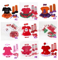 4PCS Baby Girl Christmas Halloween Costume Tutu Romper Dress Bloomers Xmas 0-12M
