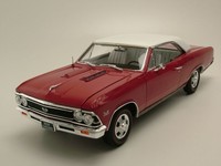 Chevrolet Chevelle SS 1966 rot/weiß, Modellauto 1:18 / Auto World