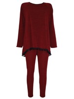 Damen Schleife rücken Pom Pullover Trainingshose Sport Fitness Trainingsanzug